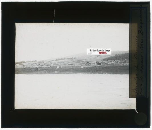 Blagovechtchensk, Cosaques, photo plaque verre, noir & blanc, positif 8,5x10 cm