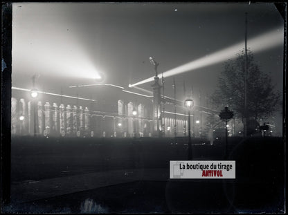 Grand Palais, Champs-Élysées Paris, plaque verre photo ancienne, négatif 9x12 cm