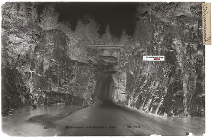 Remiremont, Saut de la Cuve, Plaque verre photo, négatif noir & blanc 13x21 cm