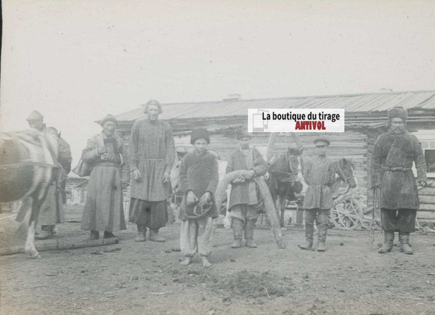 Bouriatie, Russie, photo plaque verre, noir & blanc, positif 8,5x10 cm