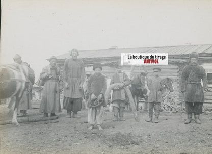 Bouriatie, Russie, photo plaque verre, noir & blanc, positif 8,5x10 cm