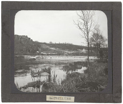 Boussay, photographe, rivière, photo ancienne plaque de verre, positif 8,5x10 cm