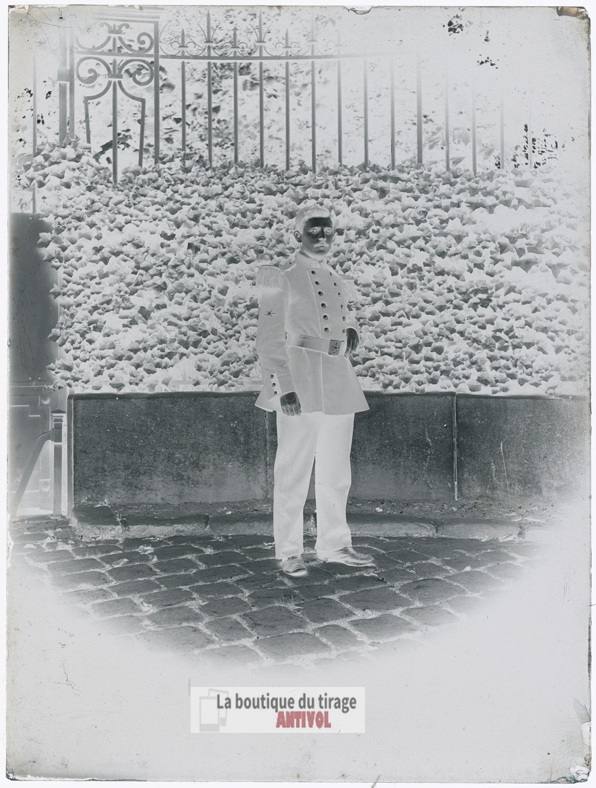 Officier, soldat, militaire, plaque verre, photo ancienne, négatif 9x12 cm