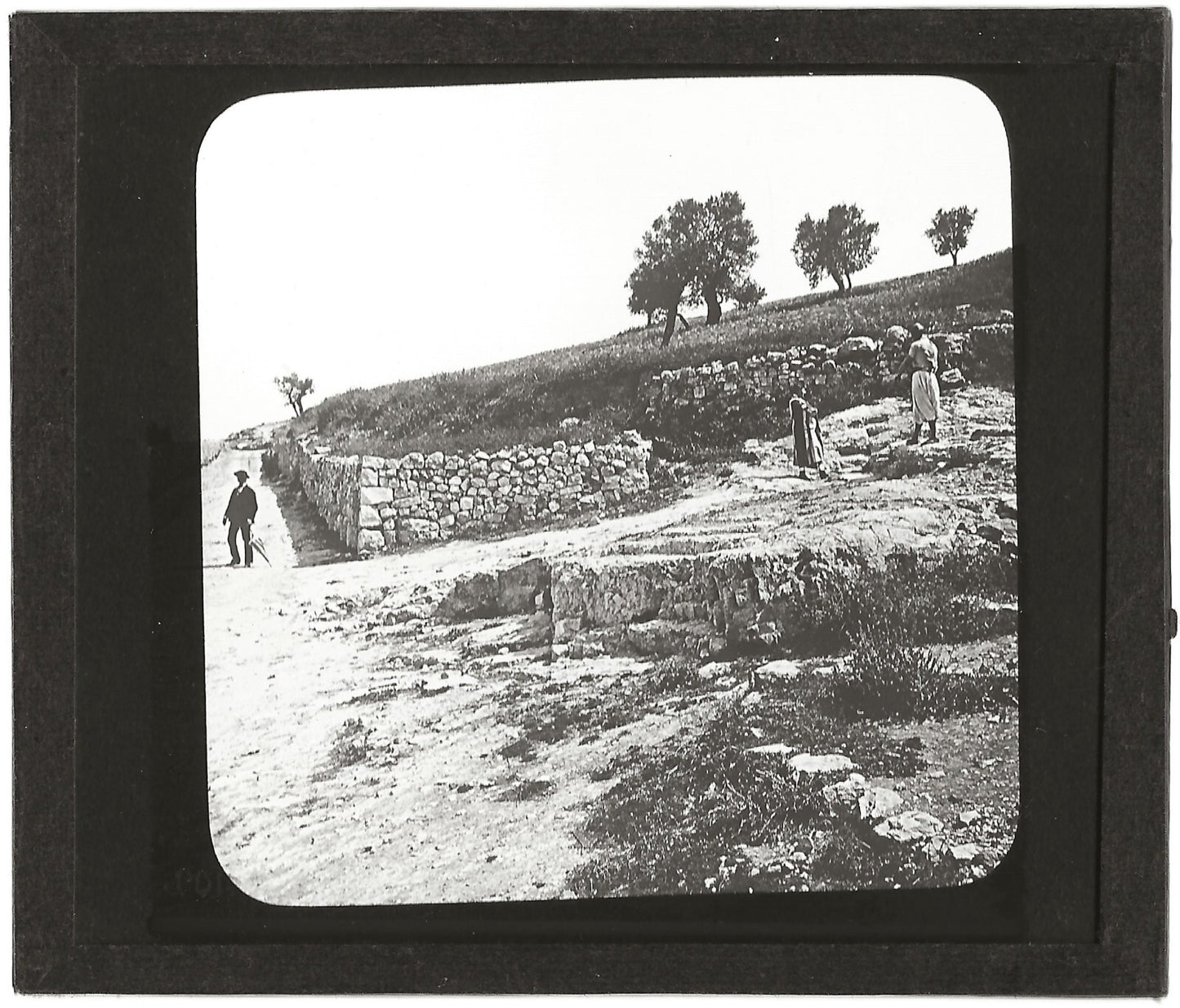 Saint-Étienne, Lapidation, Jérusalem, photo plaque de verre, positif 8,5x10 cm