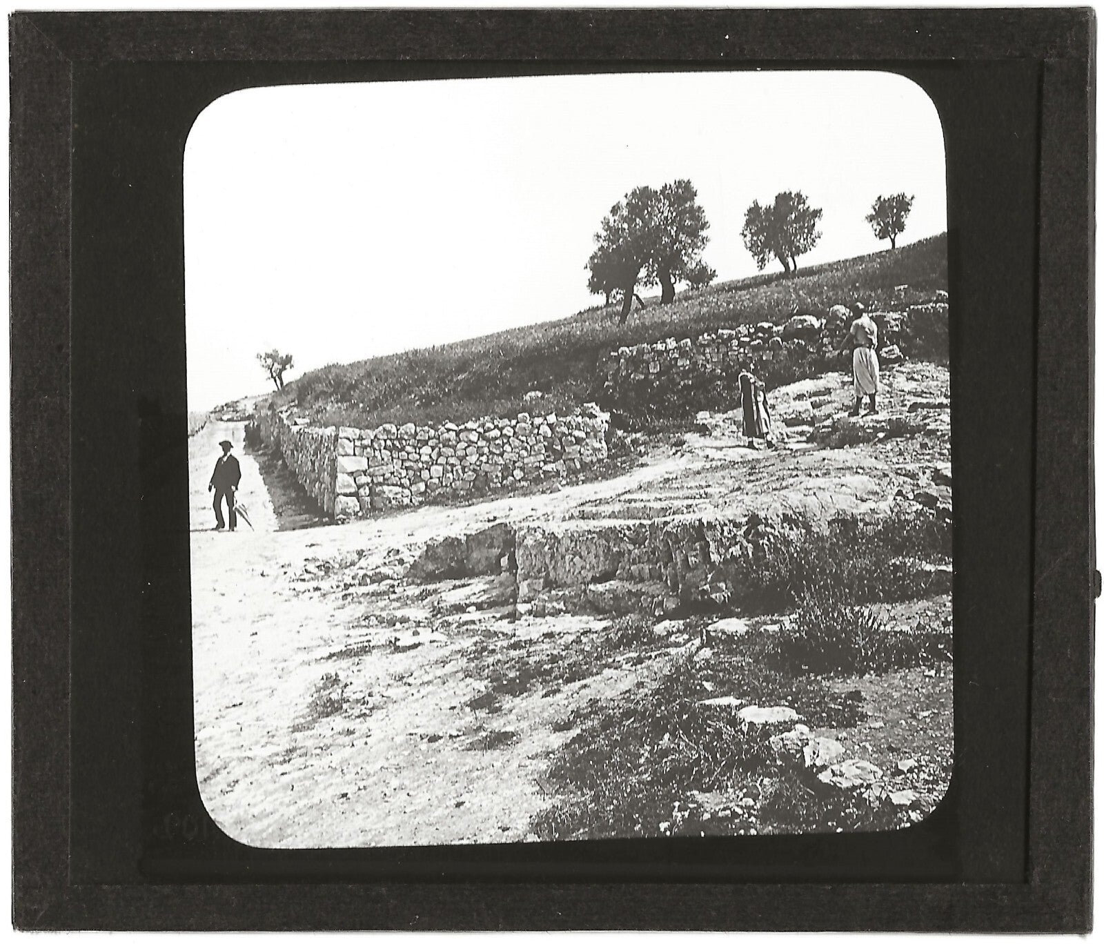 Saint-Étienne, Lapidation, Jérusalem, photo plaque de verre, positif 8,5x10 cm