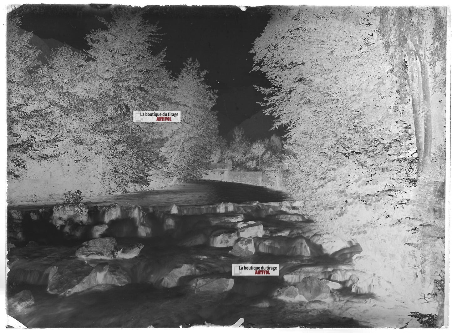 Plaque verre photo ancienne négatif noir et blanc 13x18 cm France Luchon