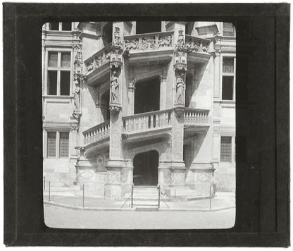Château Royal de Blois, photo ancienne plaque de verre, positif 8,5x10 cm