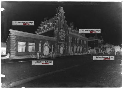 Plaque verre photo ancienne négatif noir et blanc 13x18 cm Saint-Louis La Poste