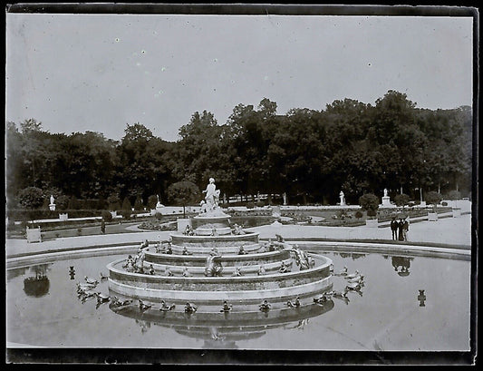 Plaque verre photo ancienne négatif noir et blanc 4x6 cm château Versailles