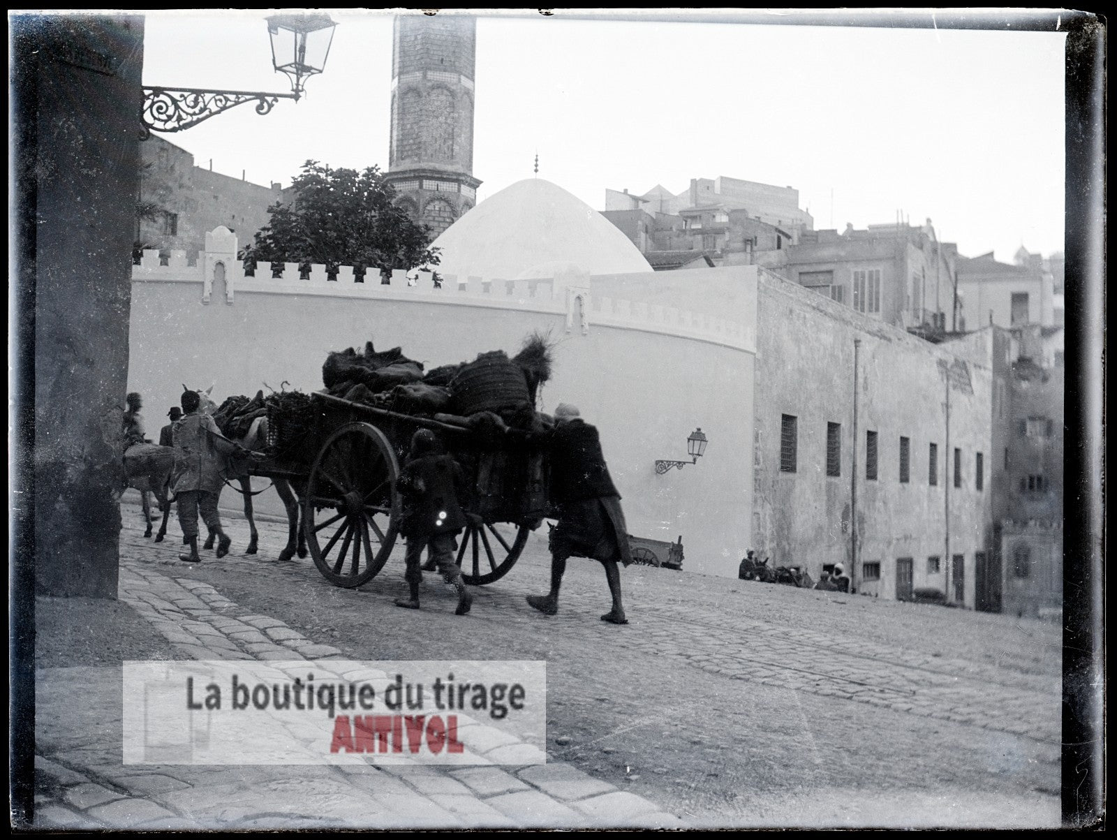 Mosquée du Pacha, Oran, Algérie, plaque verre, photo ancienne, négatif 9x12 cm