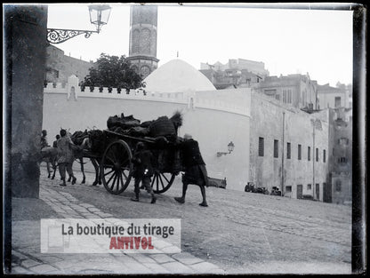 Mosquée du Pacha, Oran, Algérie, plaque verre, photo ancienne, négatif 9x12 cm