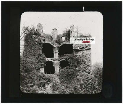 Château de Heidelberg, Allemagne, photo plaque verre, positif 8,5x10 cm