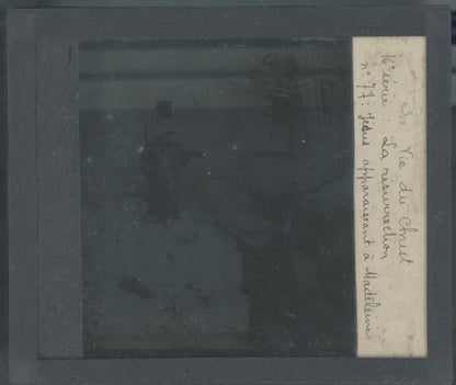 Jésus apparaissant à Madeleine, photo plaque verre, noir & blanc, 8,5x10 cm