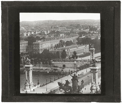 Panorama de Paris, France, photo ancienne plaque de verre, positif 8,5x10 cm
