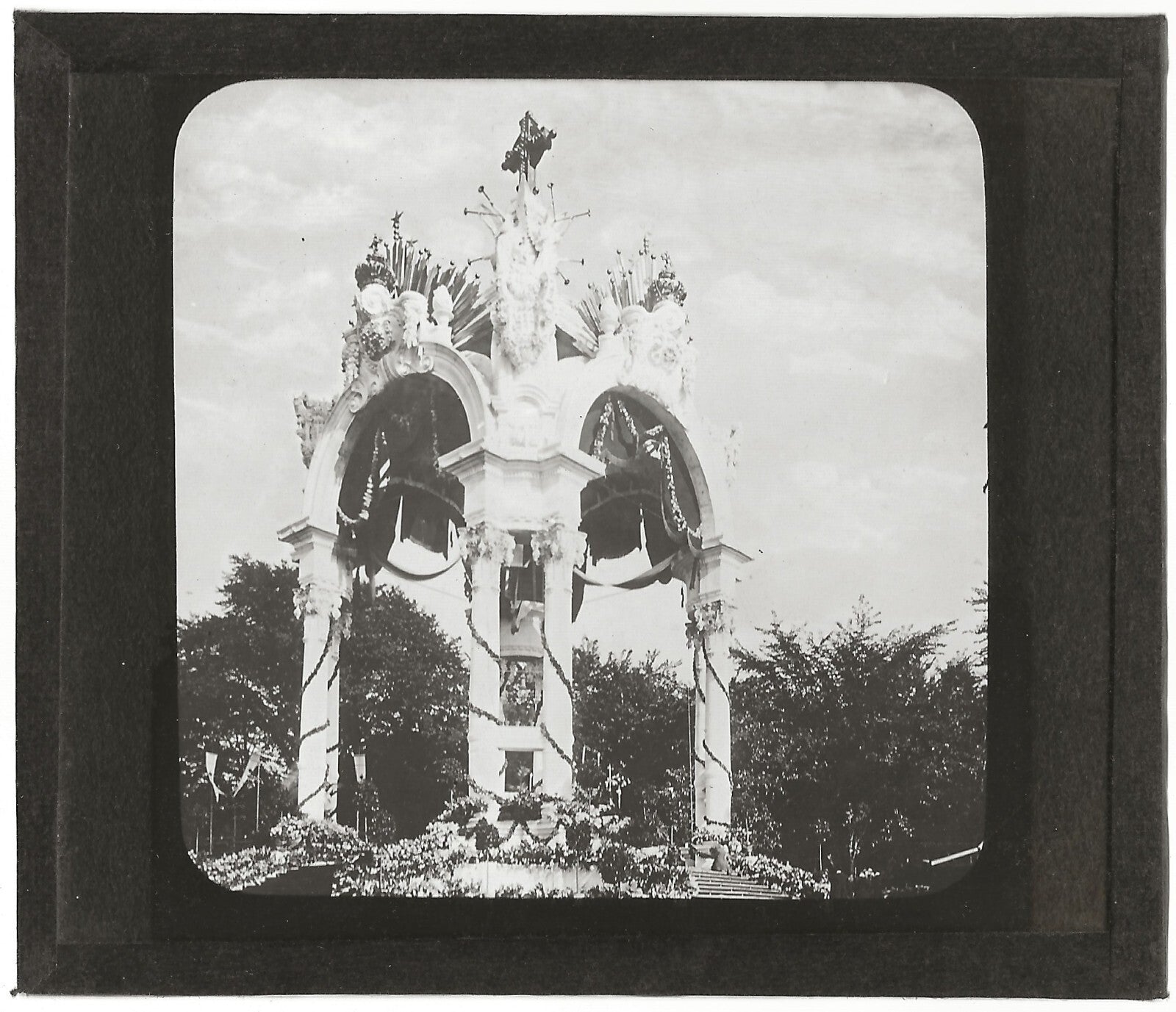 Parc Jeanne-Mance, Canada Montréal, photo plaque de verre, positif 8,5x10 cm
