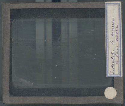 Marché Irkoutsk, Russie, photo plaque verre, noir & blanc, positif 8,5x10 cm