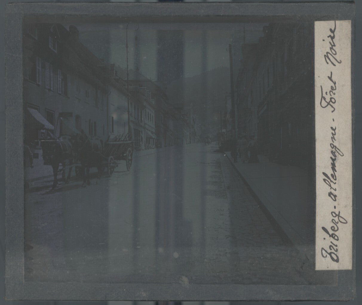 Triberg, Allemagne, photo plaque verre, noir & blanc, positif 8,5x10 cm