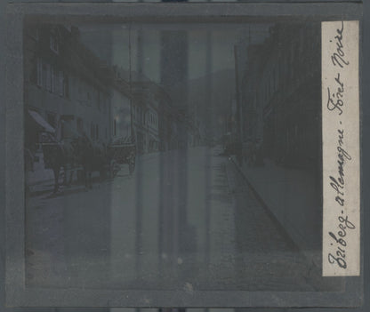 Triberg, Allemagne, photo plaque verre, noir & blanc, positif 8,5x10 cm