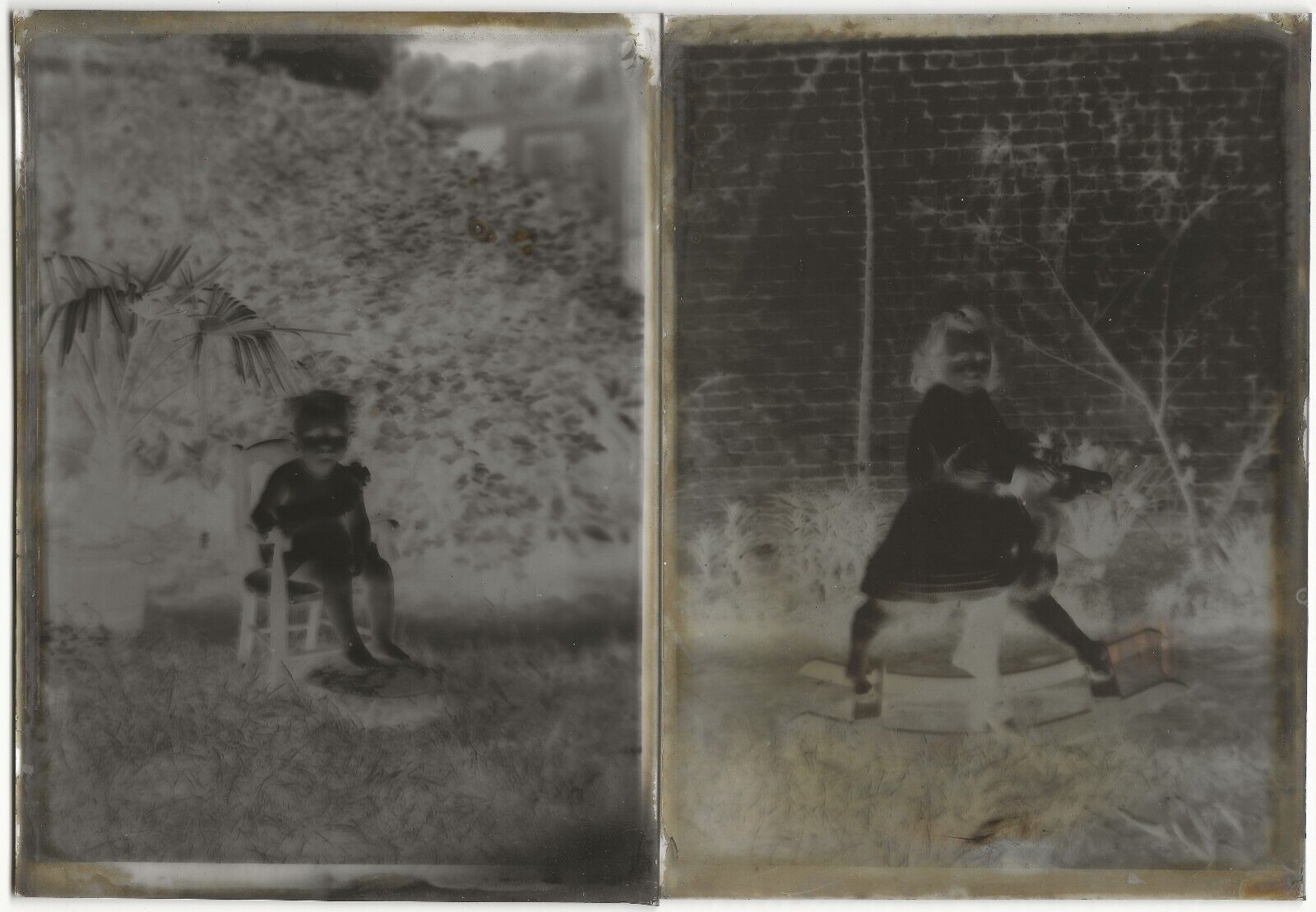 Belgique, enfants, campagne, photo plaque de verre, lot de 10 négatifs 13x18 cm