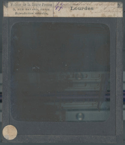 Hôpital, Lourdes, photo plaque verre, noir et blanc, positif 8,5x10 cm