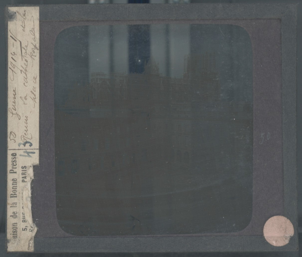 Reims, Avant-guerre, photo plaque verre, noir & blanc, positif 8,5x10 cm