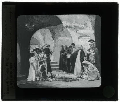 Tarcisius de Rome, Italie, dessin, photo plaque de verre, positif 8,5x10 cm