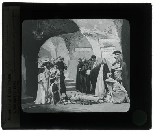 Tarcisius de Rome, Italie, dessin, photo plaque de verre, positif 8,5x10 cm