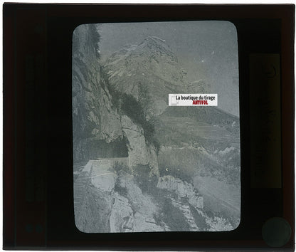 Saint-Pancrasse, Crolles, photo plaque verre, noir & blanc, positif 8,5x10 cm