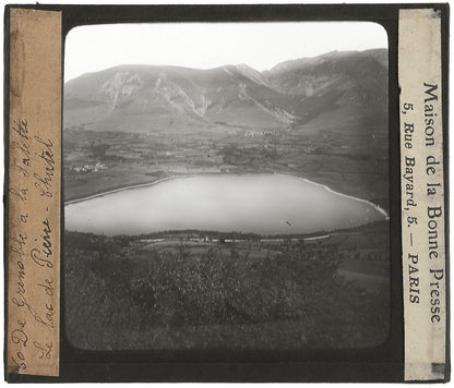 Lac de Pierre-Châtel, photo ancienne, plaque de verre, positif 8,5x10 cm