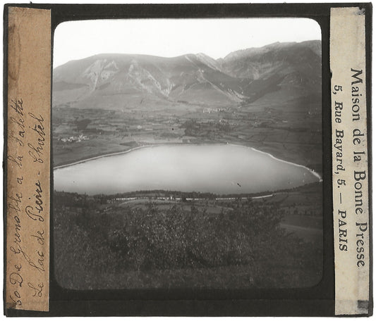 Lac de Pierre-Châtel, photo ancienne, plaque de verre, positif 8,5x10 cm
