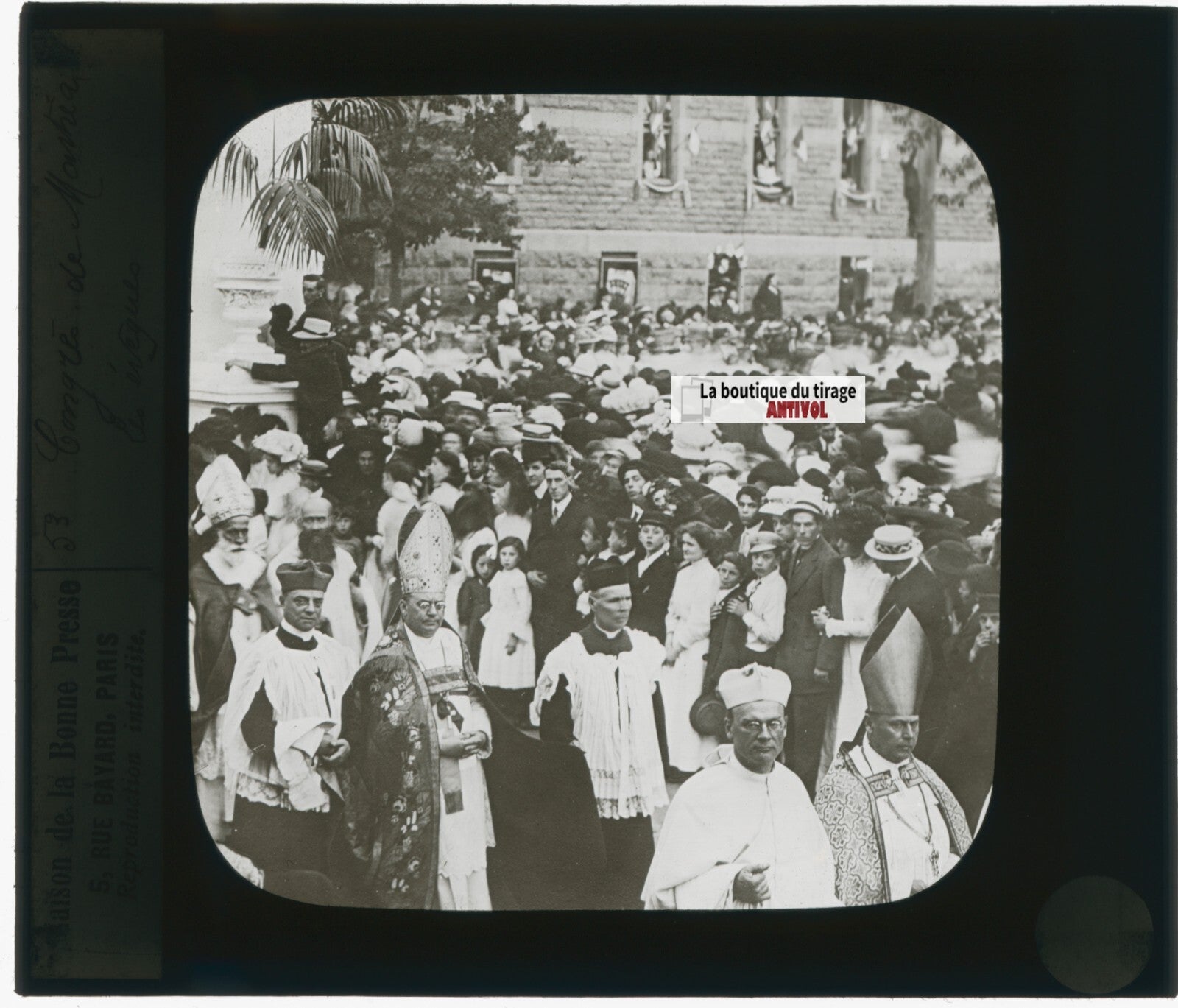 Congrès de Montréal 1910, photo ancienne plaque verre, positif 8,5x10 cm