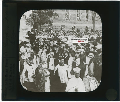 Congrès de Montréal 1910, photo ancienne plaque verre, positif 8,5x10 cm