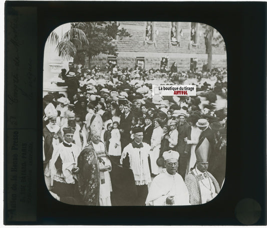 Congrès de Montréal 1910, photo ancienne plaque verre, positif 8,5x10 cm