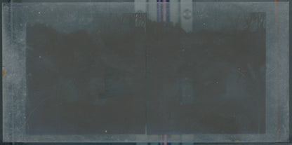 Scène de vie, Longchamp, Paris, plaque verre stéréoscopique, positif 8,5x17 cm