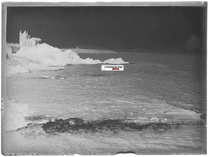 Biarritz, Villa Belza, Plaque verre photo ancienne, négatif noir & blanc 9x12 cm