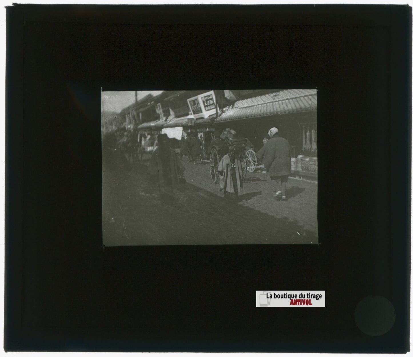 Personnages, Asie, Japon, photo plaque verre, noir & blanc, positif 8,5x10 cm