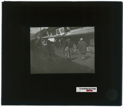 Personnages, Asie, Japon, photo plaque verre, noir & blanc, positif 8,5x10 cm