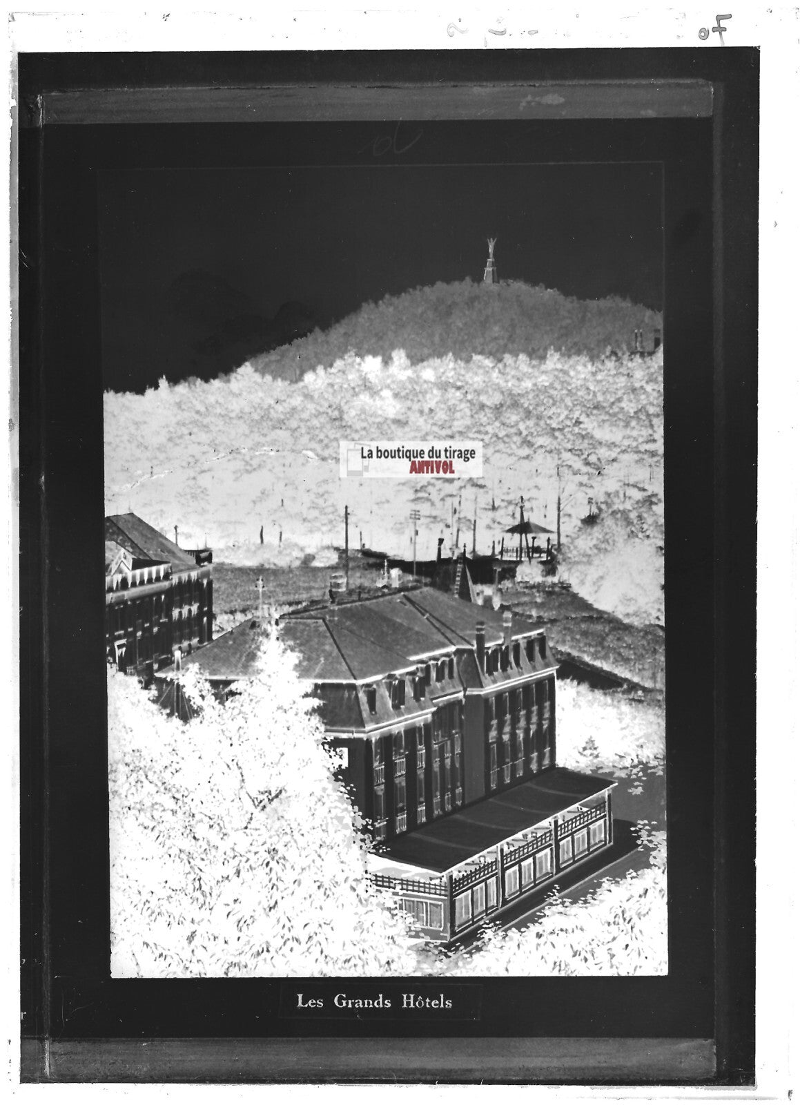 Plaque verre photo ancienne négatif noir et blanc 13x18 cm Trois Epis France