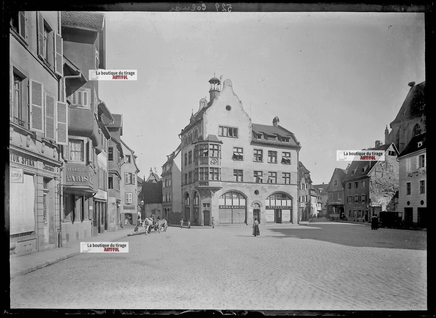 Colmar Centre-ville, France, photos plaque de verre, lot de 5 négatifs 13x18 cm