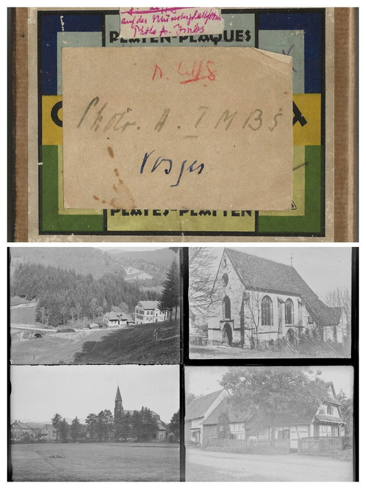 Vosges, Rottweil Allemagne, photo plaque verre, lot de 11 négatifs 9x12 cm