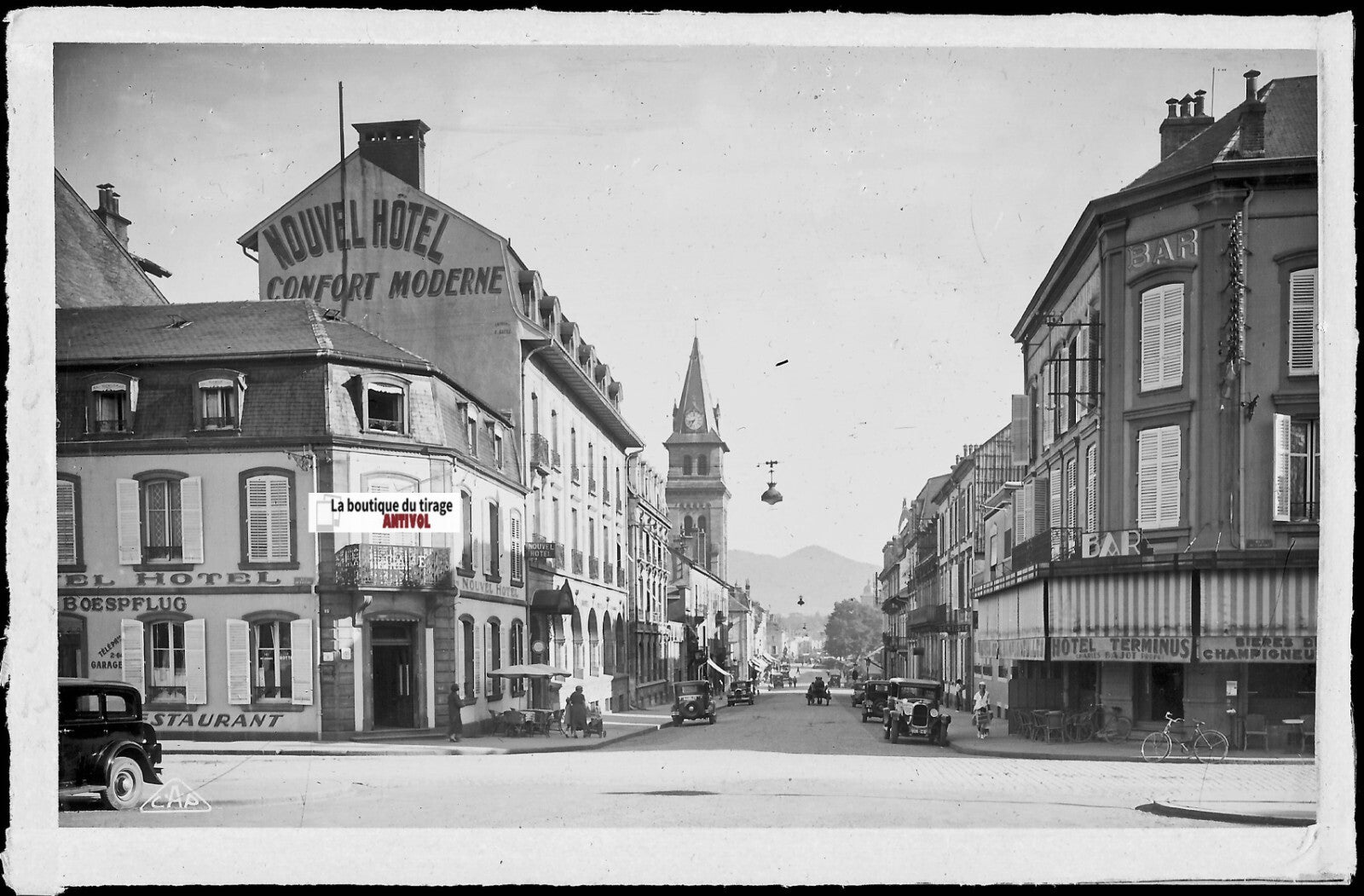 Saint-Dié-des-Vosges, Gambetta, Plaque verre, photo négatif noir & blanc 9x14 cm