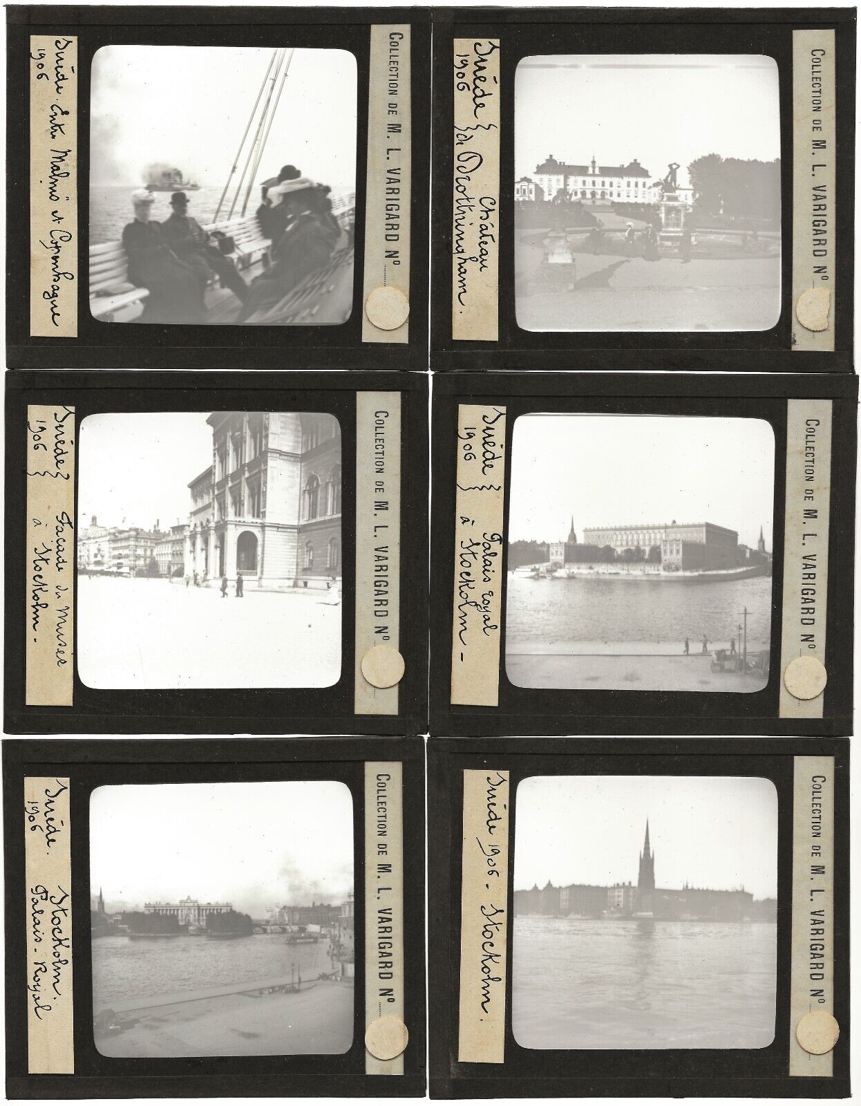 Suède, bateaux, Stockholm, photos plaques de verre, lot 10 positifs 8,5x10 cm