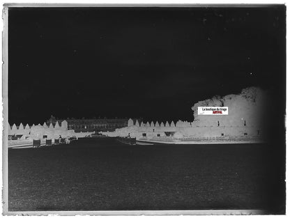 Château Versailles, Plaque verre photo ancienne, négatif noir & blanc 9x12 cm