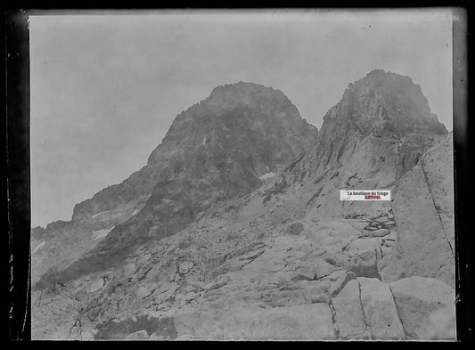 Plaque verre photo ancienne négatif noir et blanc 6x9 cm Balaïtous Pyrénées - La Boutique Du Tirage 