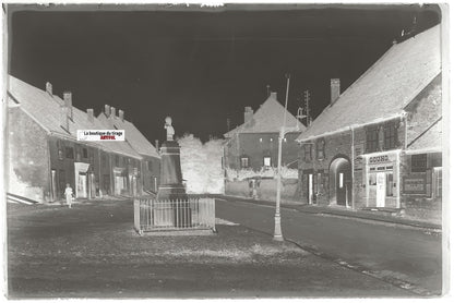 Mont-sous-Vaudrey, épicerie, Plaque verre photo, négatif noir & blanc 10x15 cm