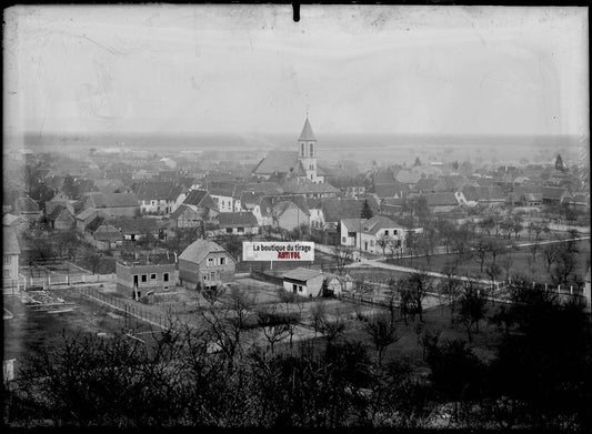 Plaque verre photo ancienne négatif noir et blanc 13x18 cm Habsheim France