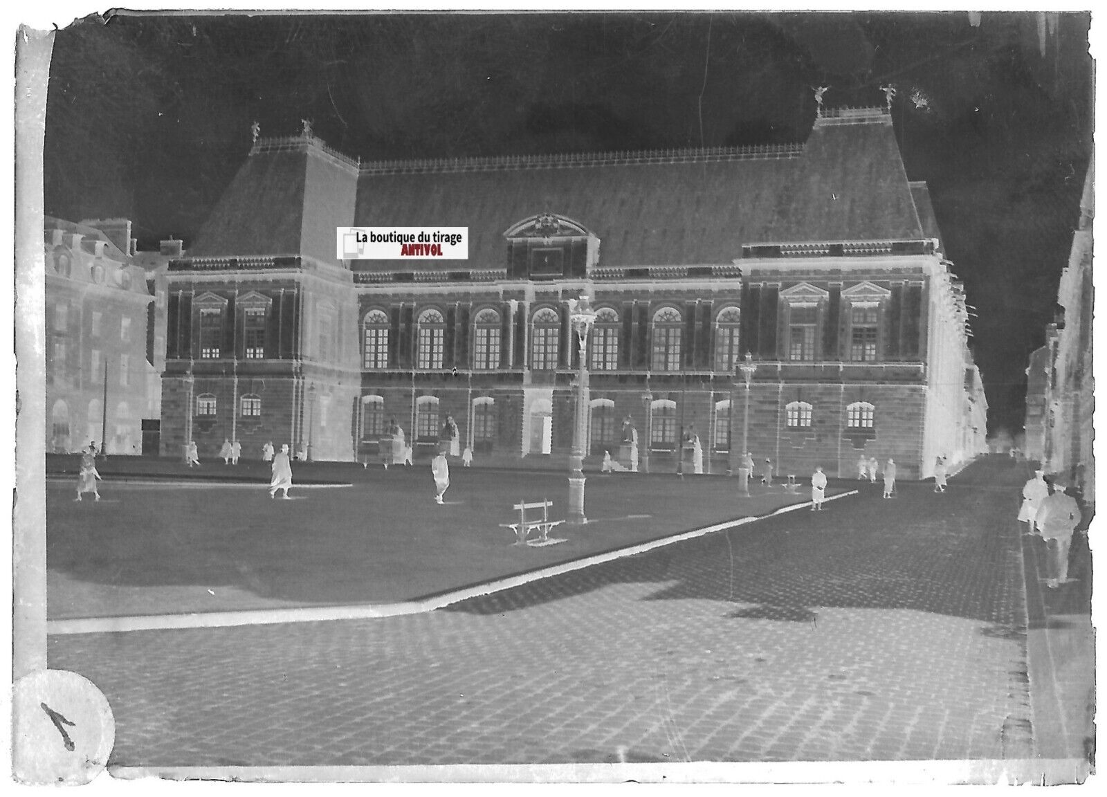 Rennes, Palais de Justice, Plaque verre photo, négatif noir & blanc 6x9 cm