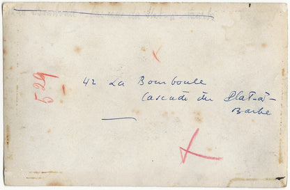 Plaque verre photo négatif noir & blanc 9x14 cm, Cascade du Plat à Barbe, eau