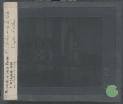 Château de Chenonceaux, photo plaque verre, noir & blanc, positif 8,5x10 cm