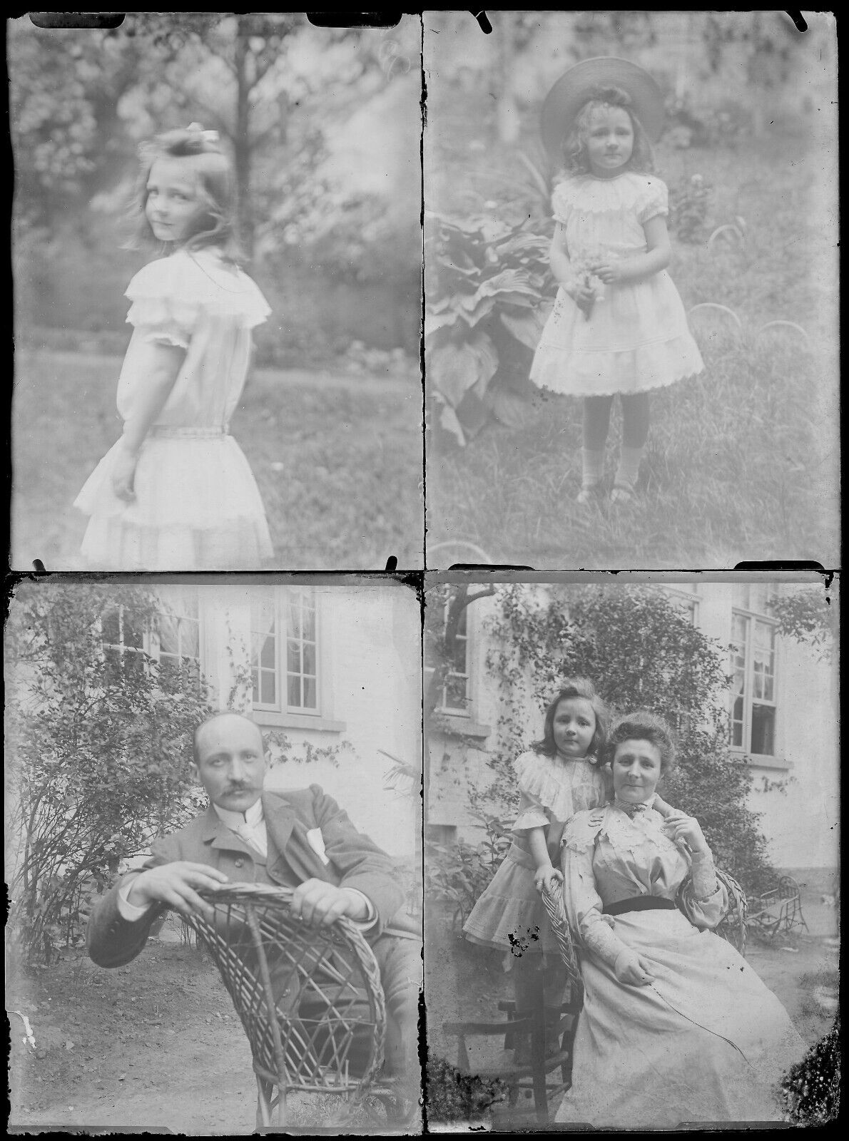 Belgique, famille, enfants, photo plaque verre, lot de 19 négatifs 9x12 cm